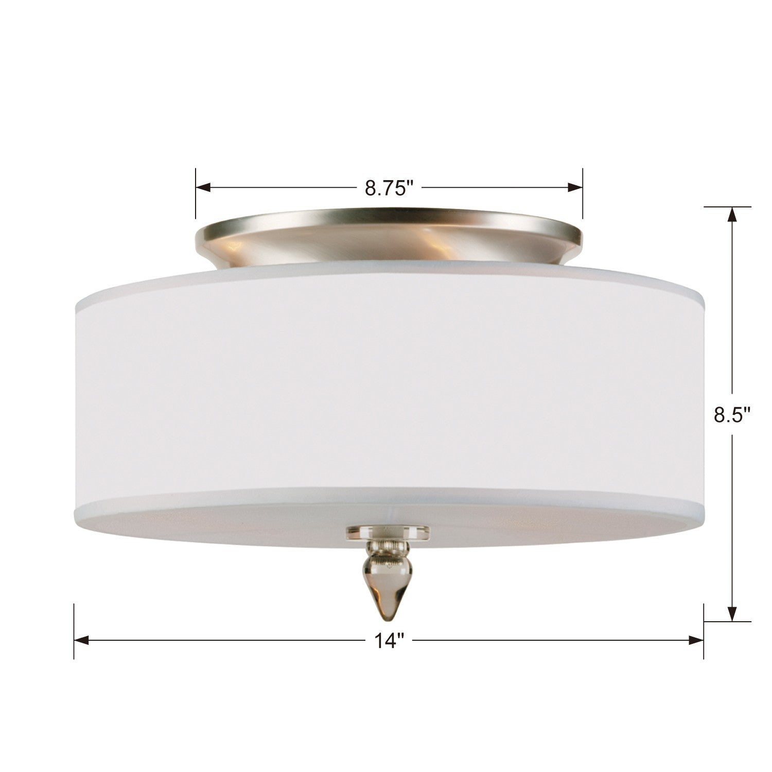 Crystorama - 9503-SN - Three Light Flush Mount - Luxo - Satin Nickel