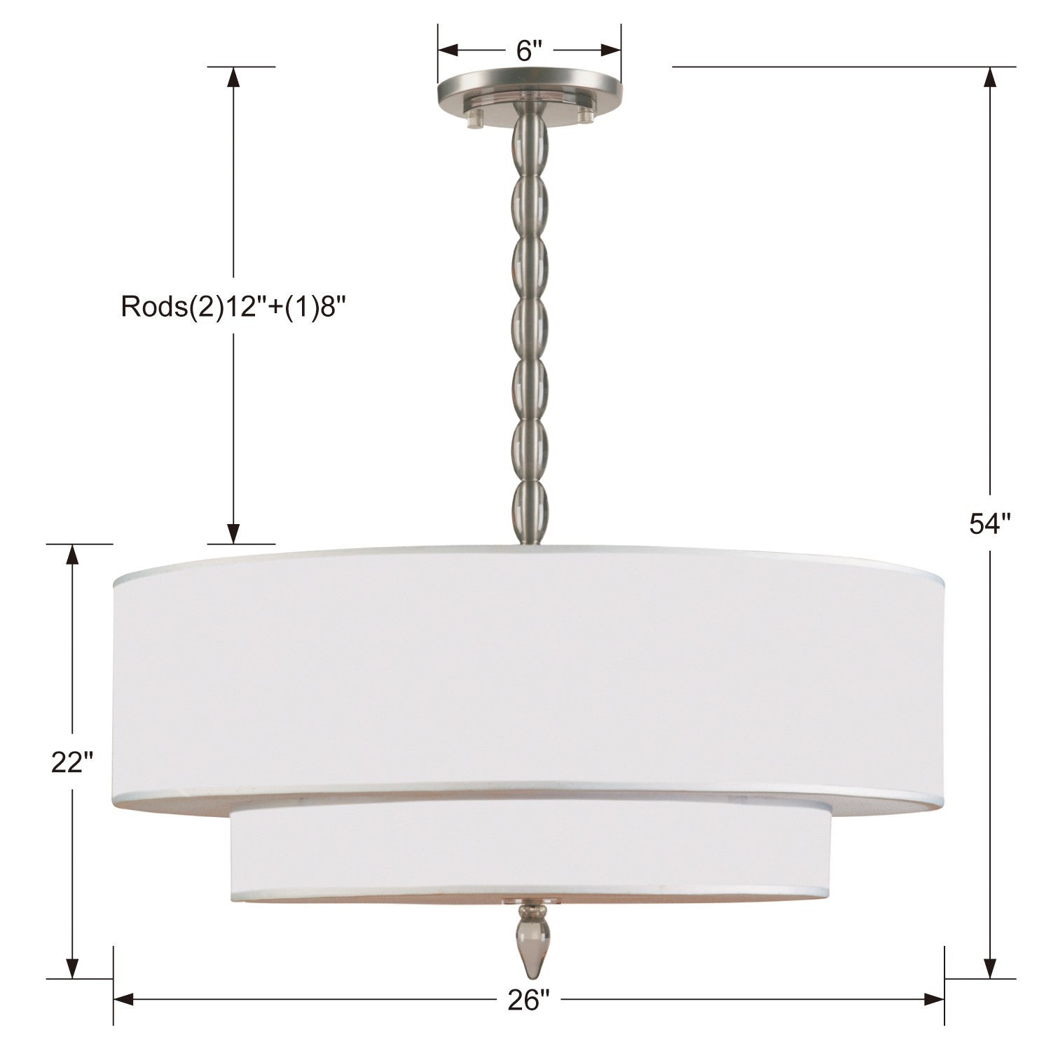 Crystorama - 9507-SN - Five Light Chandelier - Luxo - Satin Nickel