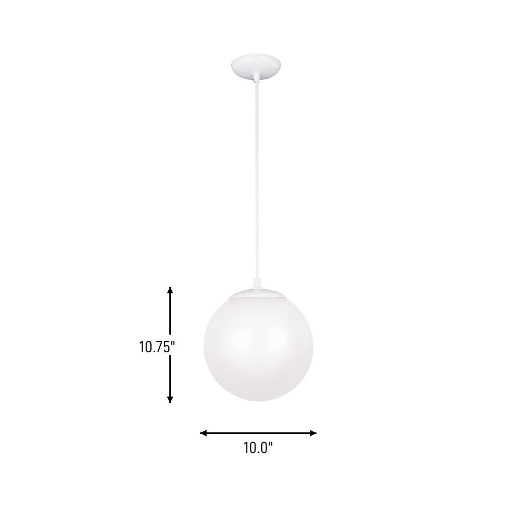 Visual Comfort Studio - 6020-15 - One Light Pendant - Leo - Hanging Globe - White