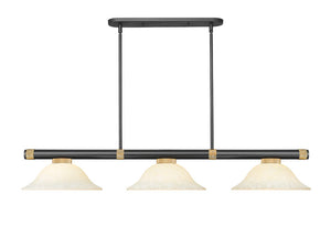 Z-Lite - 3050-3MB-RB-GM16 - Three Light Billiard - Vanguard - Matte Black + Rubbed Brass