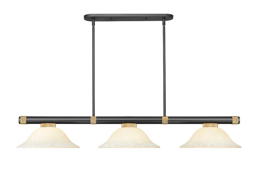 Z-Lite - 3050-3MB-RB-GM16 - Three Light Billiard - Vanguard - Matte Black + Rubbed Brass