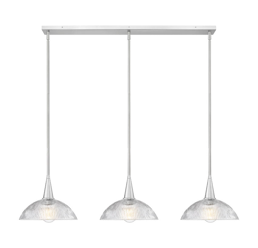 Z-Lite - 3051P12-3L-BN - Three Light Linear Chandelier - Lunelle - Brushed Nickel