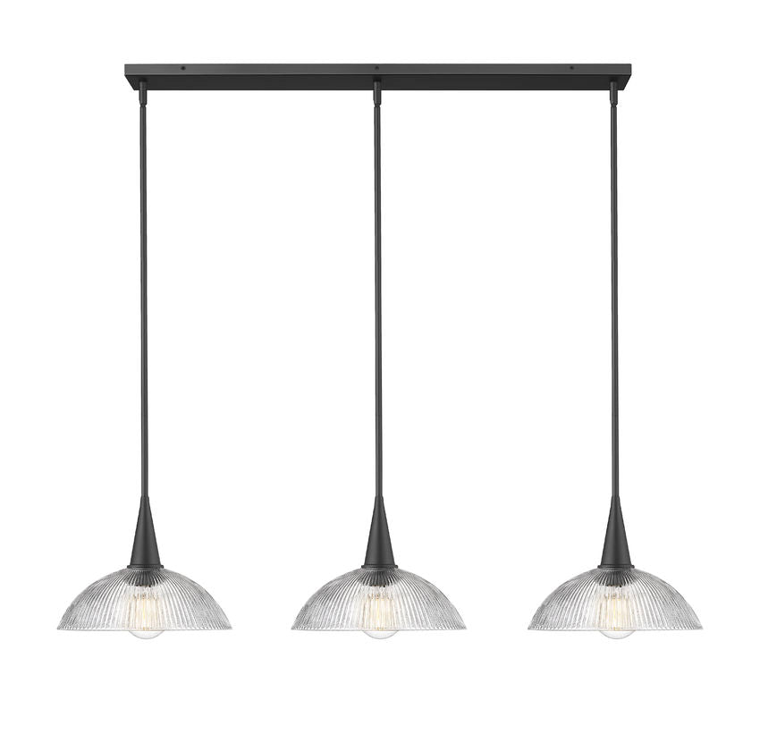 Z-Lite - 3051P12-3L-MB - Three Light Linear Chandelier - Lunelle - Matte Black