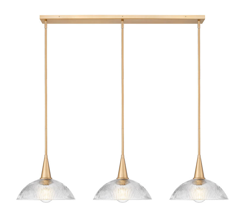 Z-Lite - 3051P12-3L-MGLD - Three Light Linear Chandelier - Lunelle - Modern Gold
