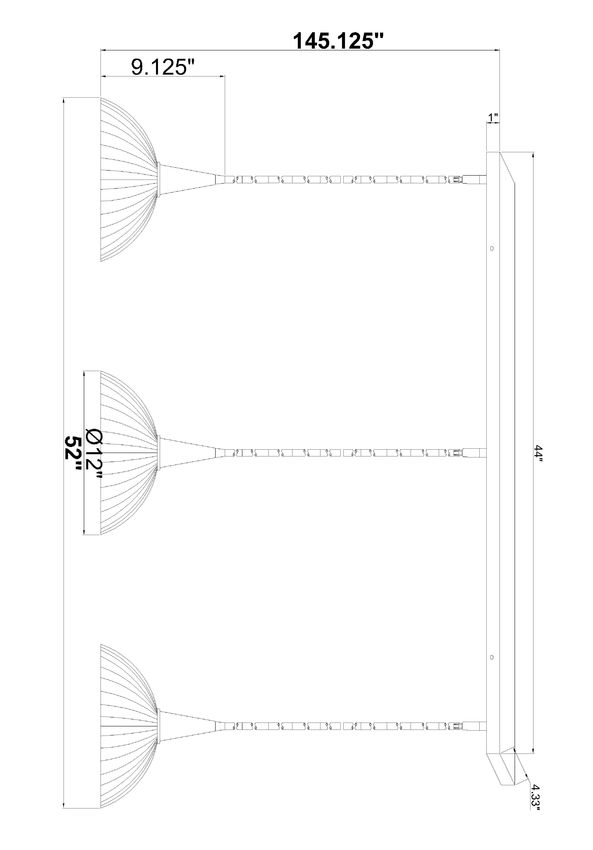 Z-Lite - 3051P12-3L-MGLD - Three Light Linear Chandelier - Lunelle - Modern Gold