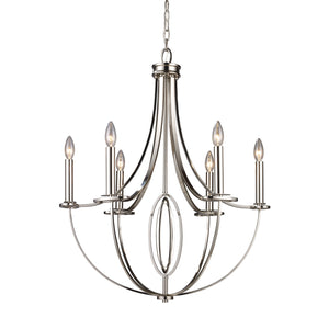 ELK Home - 10121/6 - Six Light Chandelier - Dione - Polished Nickel