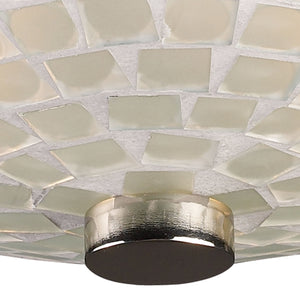 ELK Home - 10139/2WHT - Two Light Semi Flush Mount - Fusion - Satin Nickel