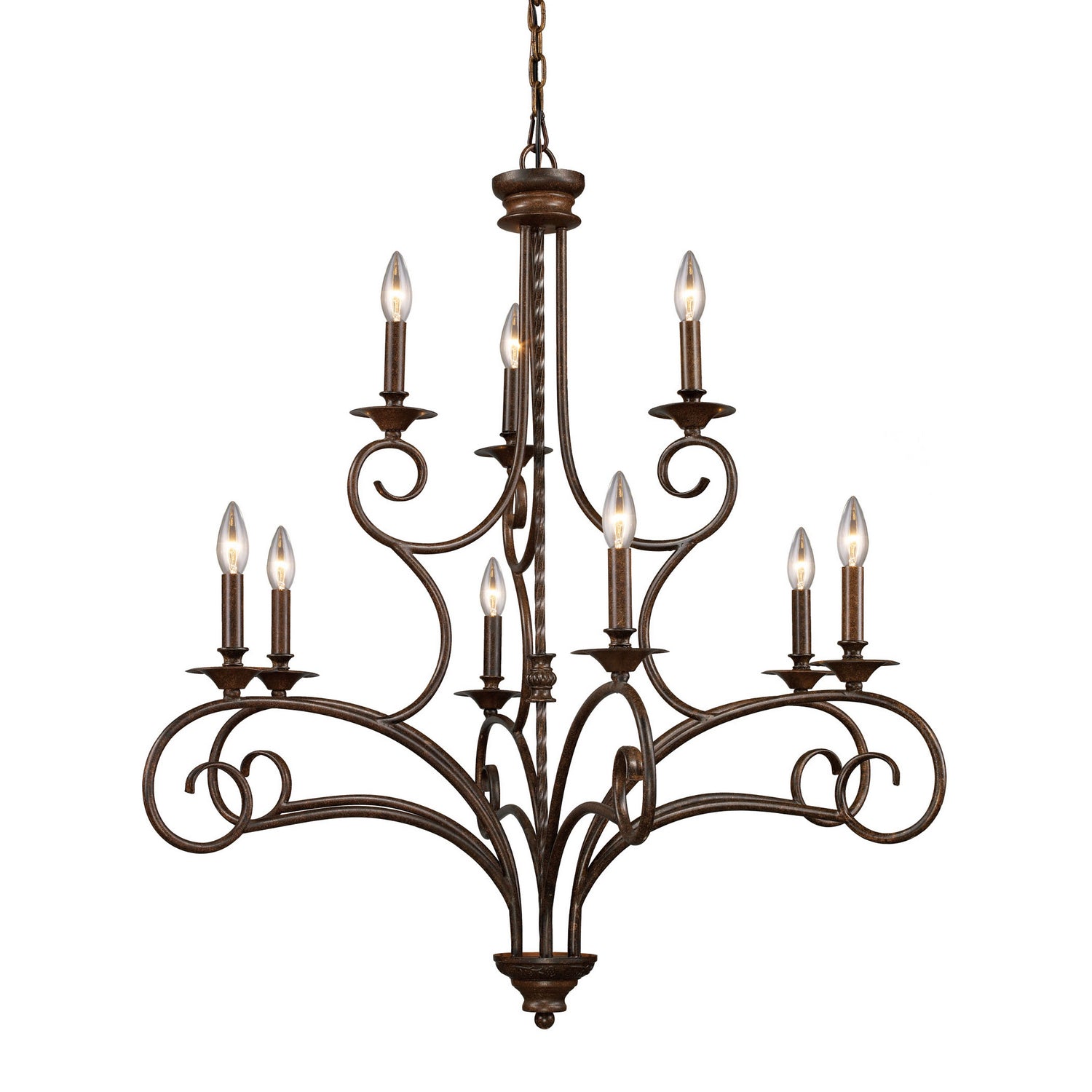 ELK Home - 15043/6+3 - Nine Light Chandelier - Gloucester - Weathered Bronze