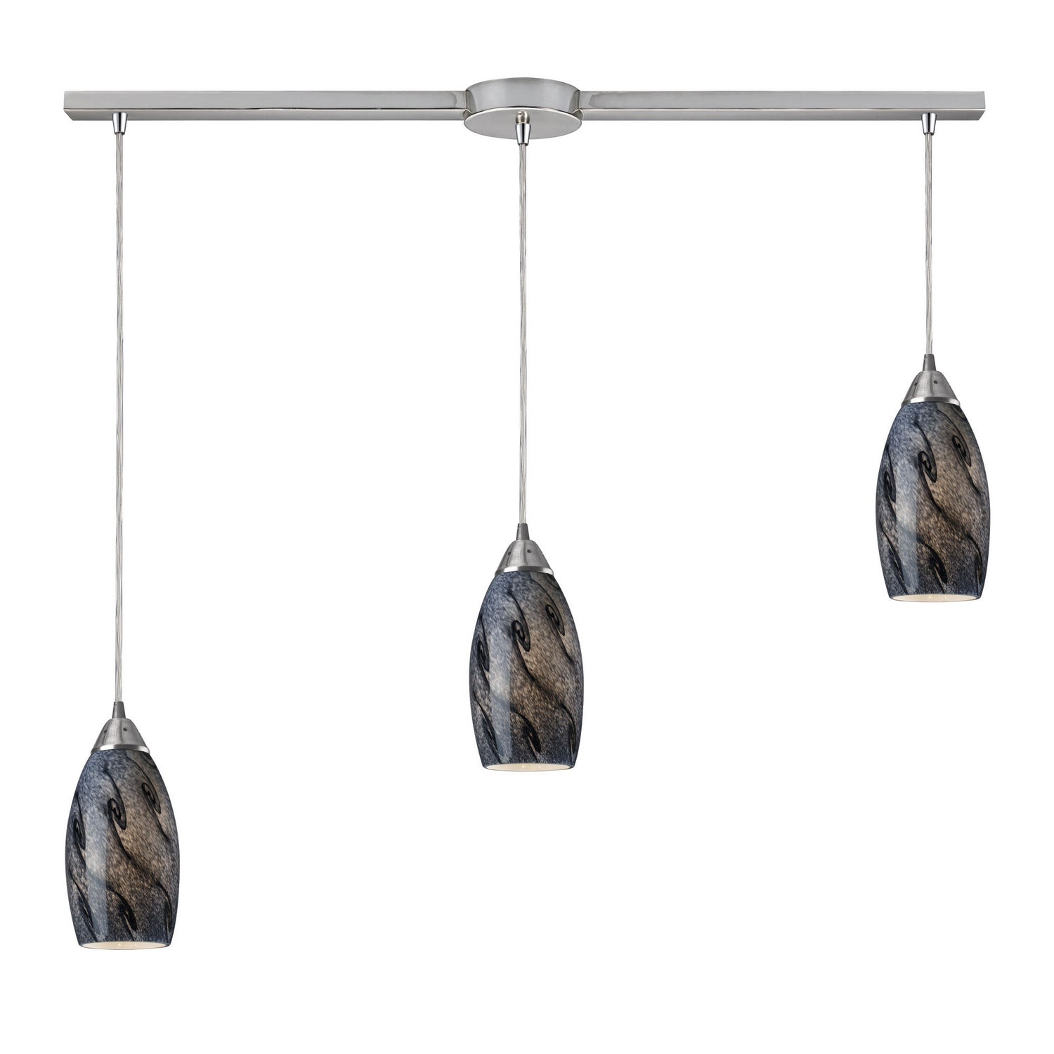 ELK Home - 20001/3L-SG - Three Light Pendant - Galaxy - Satin Nickel