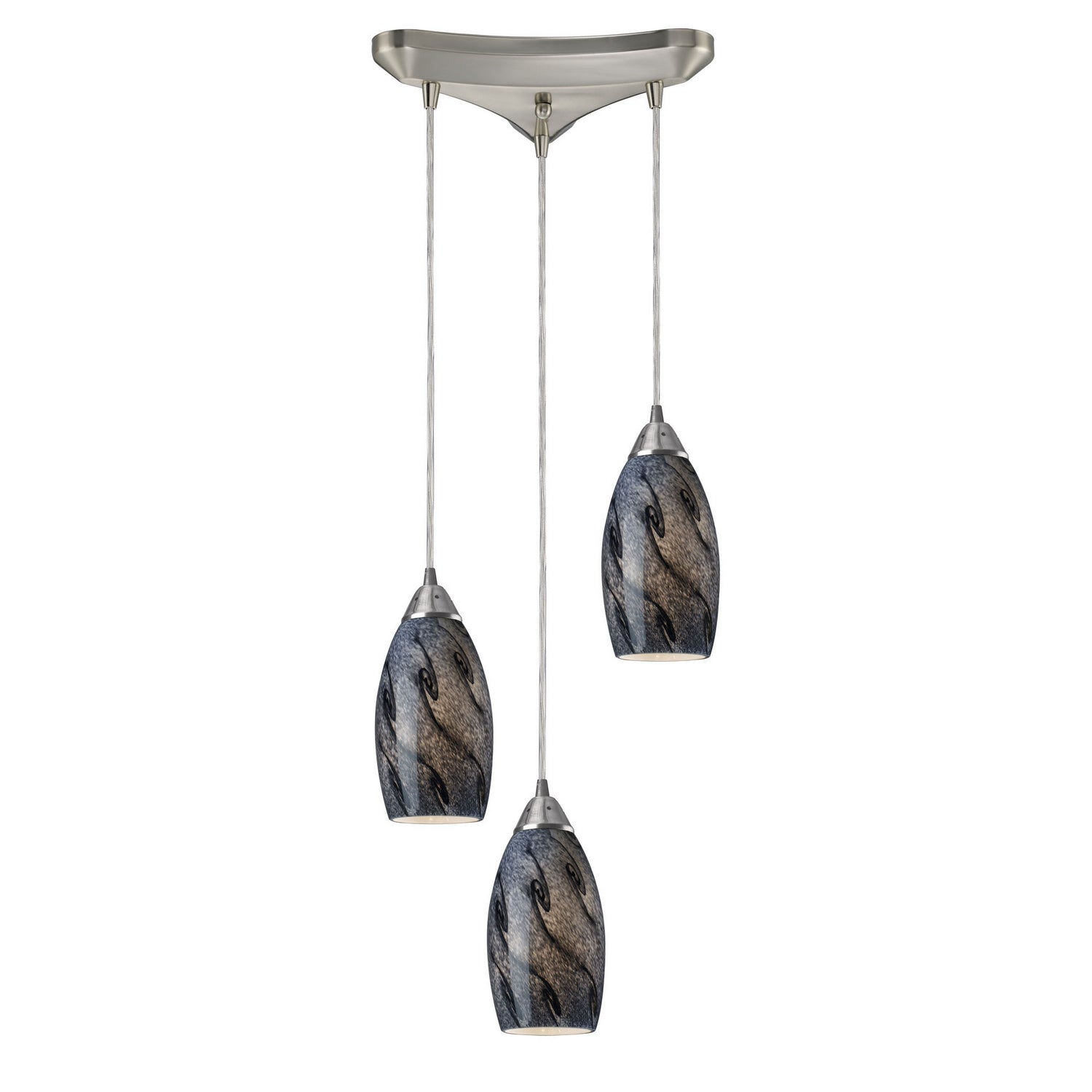 ELK Home - 20001/3SG - Three Light Pendant - Galaxy - Satin Nickel