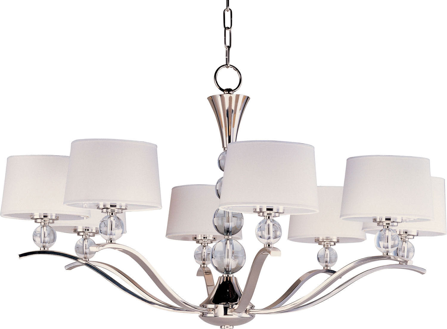 Maxim - 12758WTPN - Eight Light Chandelier - Rondo - Polished Nickel