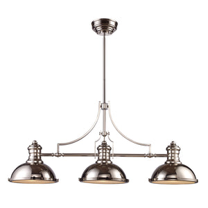 ELK Home - 66115-3 - Three Light Linear Chandelier - Chadwick - Polished Nickel