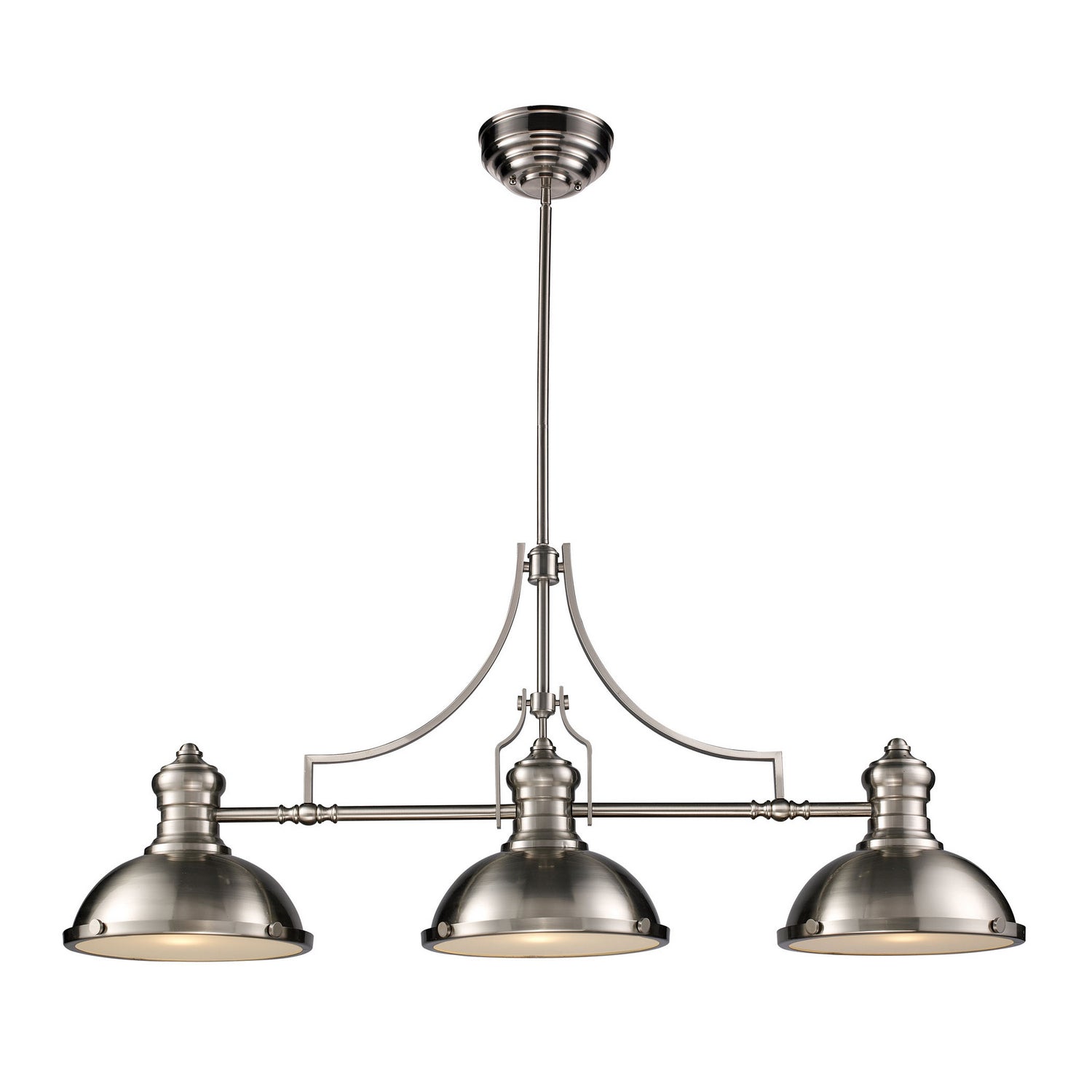 ELK Home - 66125-3 - Three Light Linear Chandelier - Chadwick - Satin Nickel