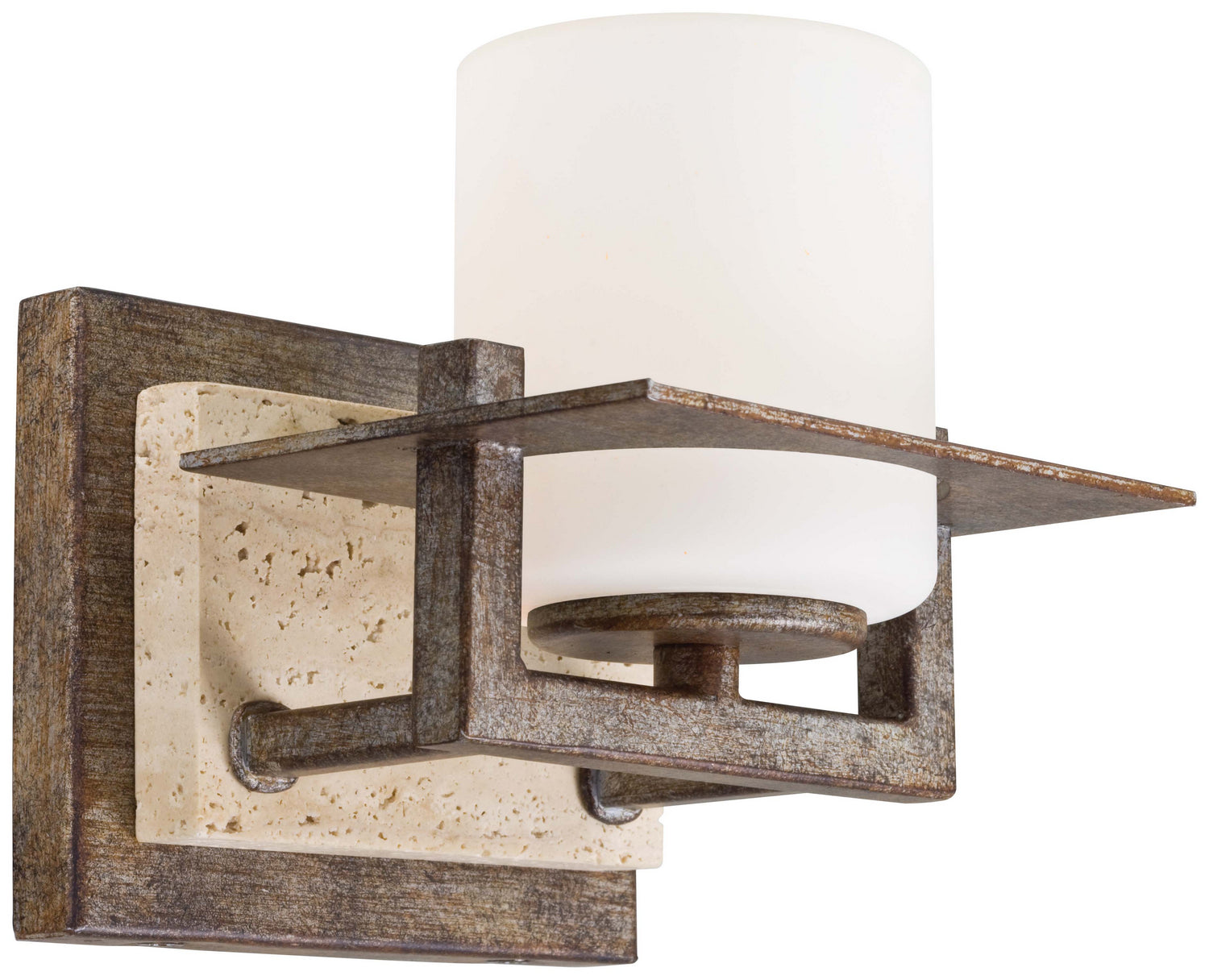 Minka-Lavery - 6461-273 - One Light Bath - Compositions - Aged Patina Iron w/Travertine Stone