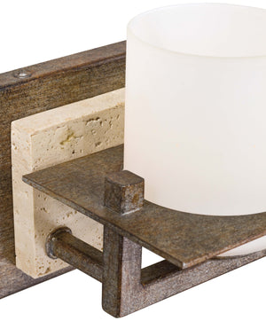 Minka-Lavery - 6461-273 - One Light Bath - Compositions - Aged Patina Iron w/Travertine Stone