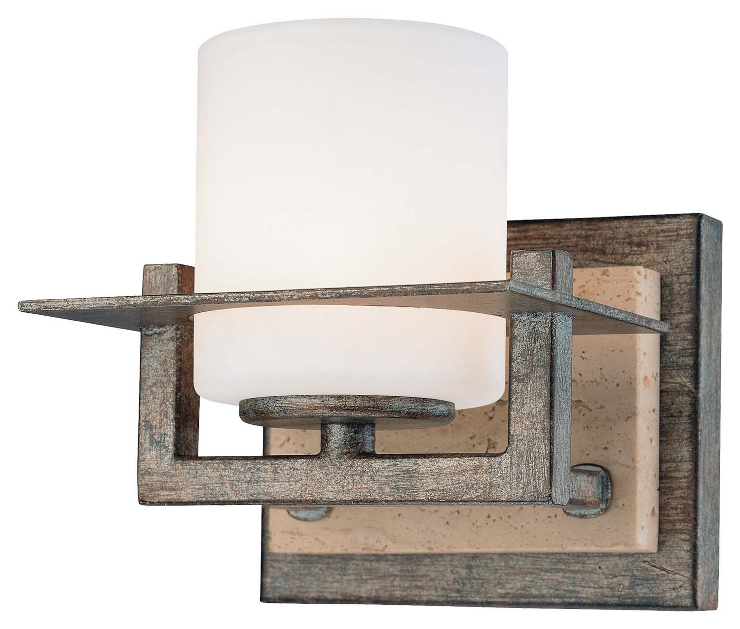 Minka-Lavery - 6461-273 - One Light Bath - Compositions - Aged Patina Iron w/Travertine Stone