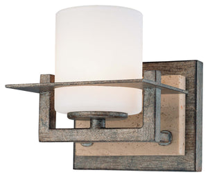 Minka-Lavery - 6461-273 - One Light Bath - Compositions - Aged Patina Iron w/Travertine Stone