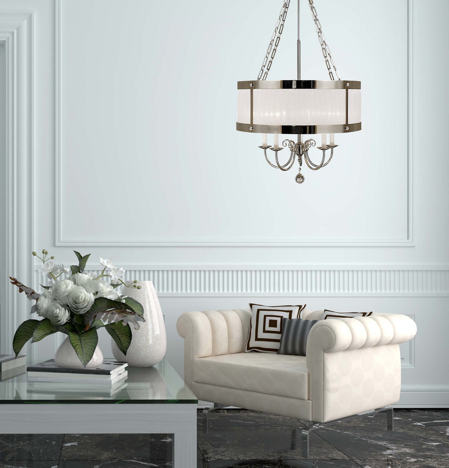 Framburg - 2175 PS - Five Light Chandelier - Astor - Polished Silver