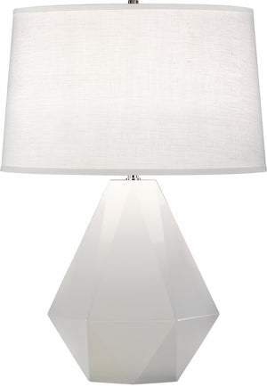 Robert Abbey - 932 - One Light Table Lamp - Delta - Lily Glazed Ceramic w/Polished Nickel