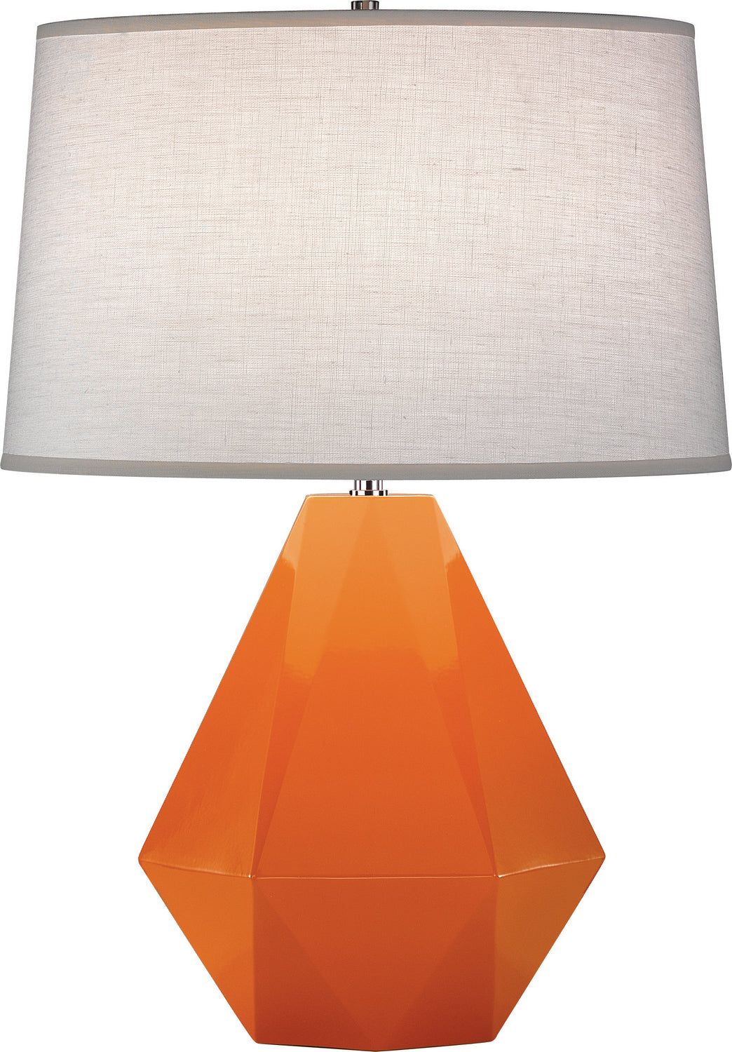 Robert Abbey - 933 - One Light Table Lamp - Delta - Pumpkin Glazed Ceramic w/Polished Nickel