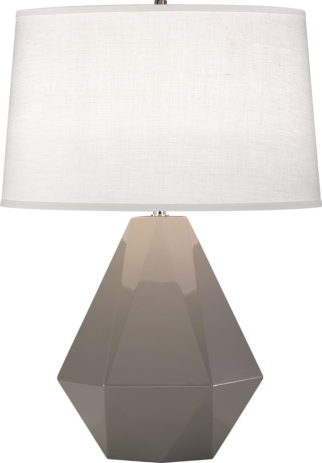 Robert Abbey - 942 - One Light Table Lamp - Delta - Smoky Taupe Glazed Ceramic w/Polished Nickel