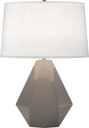 Robert Abbey - 942 - One Light Table Lamp - Delta - Smoky Taupe Glazed Ceramic w/Polished Nickel