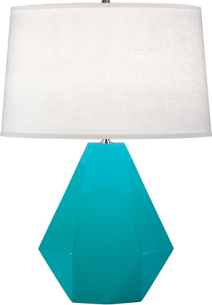 Robert Abbey - 943 - One Light Table Lamp - Delta - Egg Blue Glazed Ceramic w/Polished Nickel