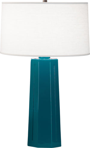 Robert Abbey - 964 - One Light Table Lamp - Mason - Peacock Glazed Ceramic