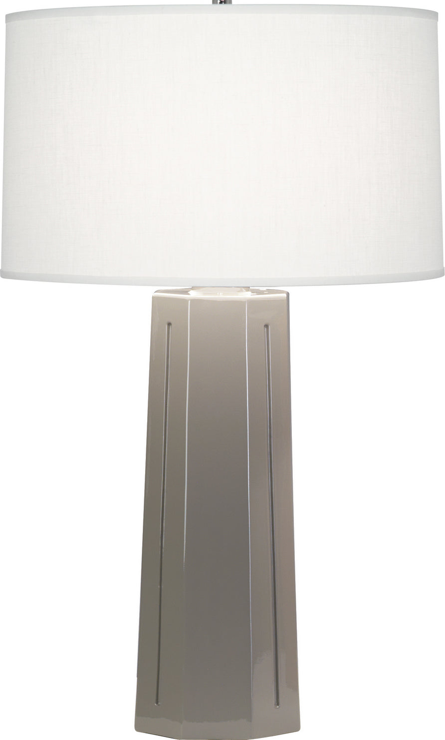 Robert Abbey - 972 - One Light Table Lamp - Mason - Smokey Taupe Glazed Ceramic