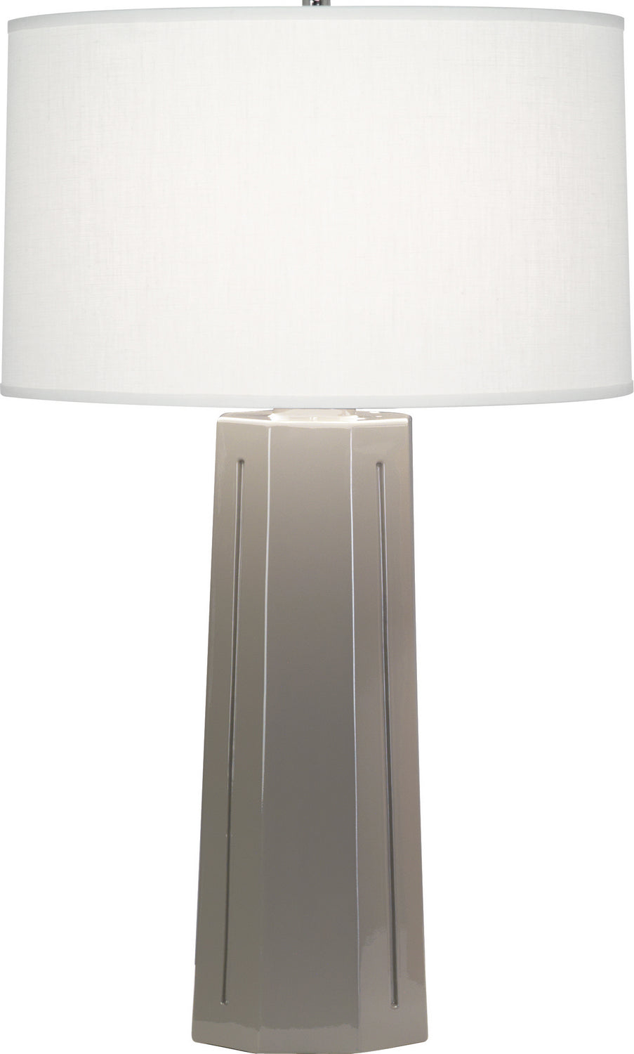 Robert Abbey - 972 - One Light Table Lamp - Mason - Smoky Taupe Glazed Ceramic