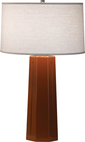 Robert Abbey - 974 - One Light Table Lamp - Mason - Cinnamon Glazed Ceramic