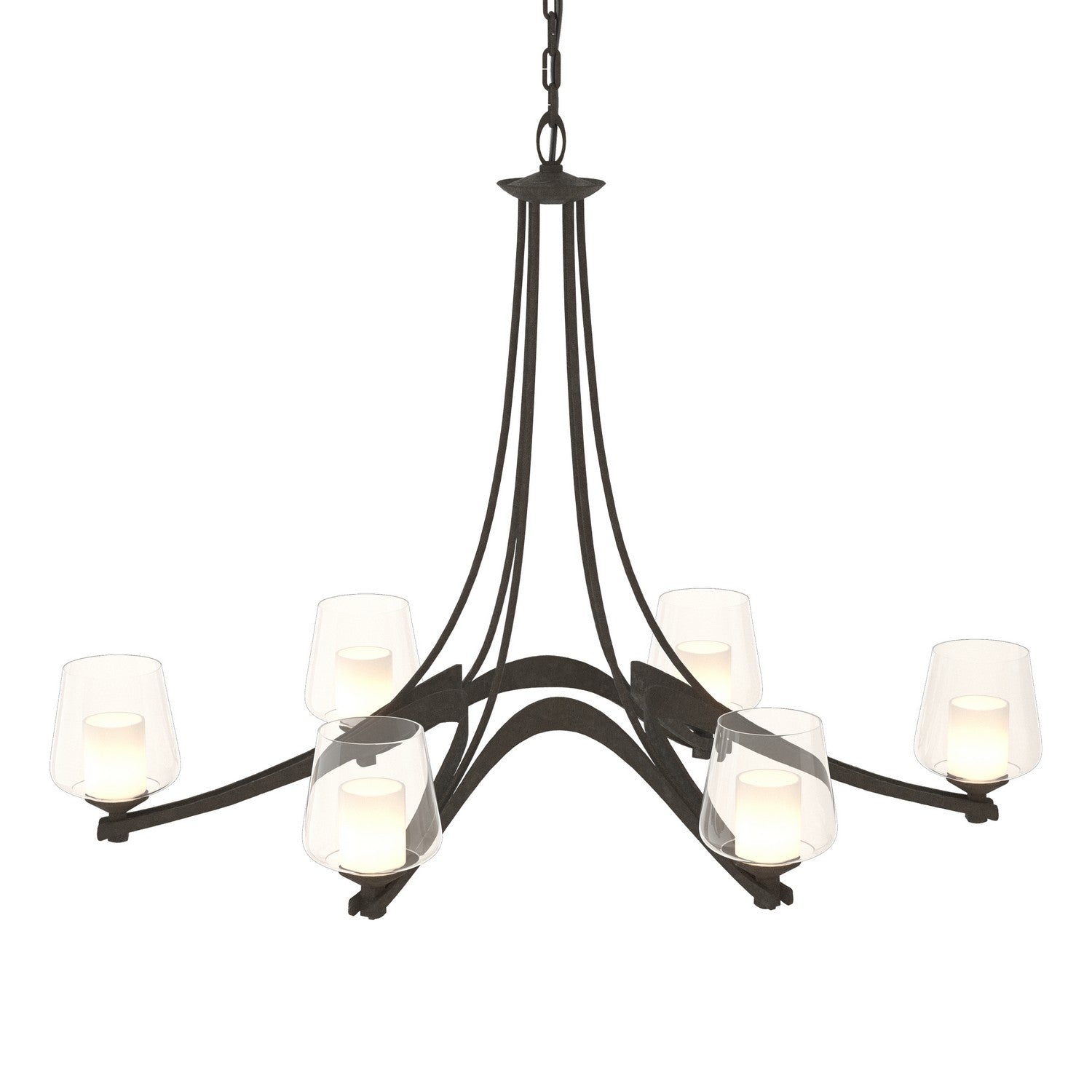 Hubbardton Forge - 104116-SKT-07-ZU0291 - Six Light Chandelier - Ribbon - Dark Smoke