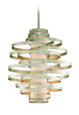 Corbett Lighting - 128-43 - Two Light Chandelier - Vertigo - Modern Silver Leaf