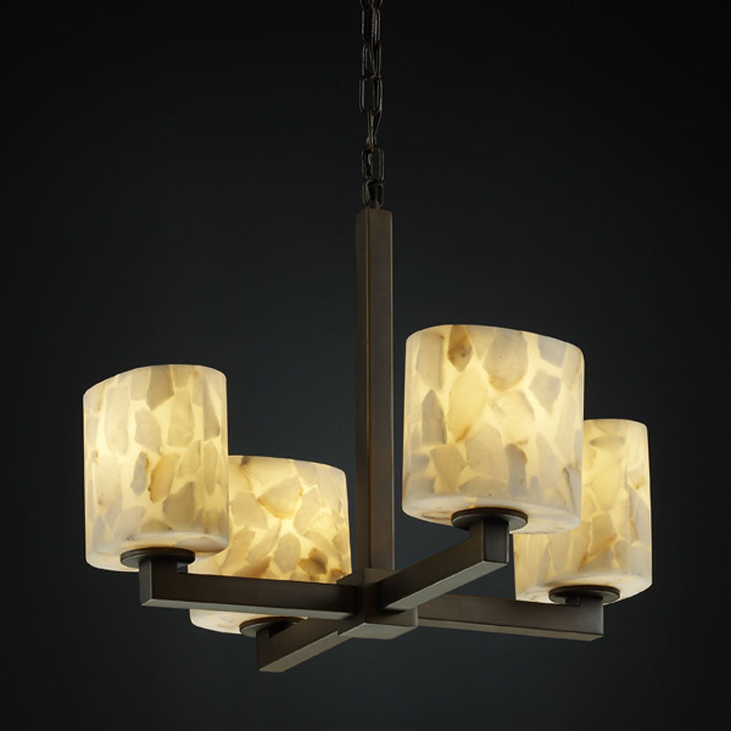 Justice Designs - ALR-8829-30-DBRZ - Four Light Chandelier - Alabaster Rocks - Dark Bronze