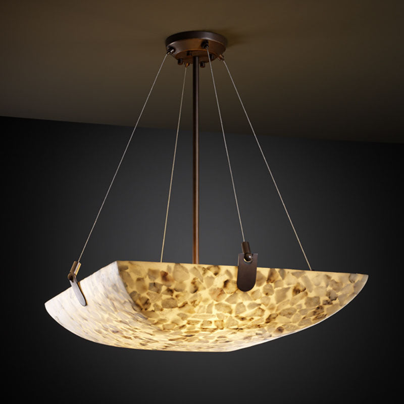 Justice Designs - ALR-9621-25-DBRZ - Three Light Pendant - Alabaster Rocks - Dark Bronze