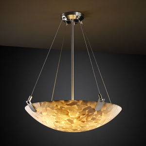 Justice Designs - ALR-9621-35-NCKL - Three Light Pendant - Alabaster Rocks - Brushed Nickel