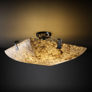 Justice Designs - ALR-9631-25-MBLK - Three Light Semi-Flush Mount - Alabaster Rocks - Matte Black