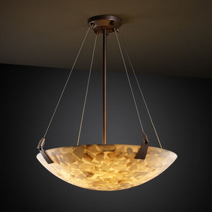 Justice Designs - ALR-9641-35-DBRZ - Three Light Pendant - Alabaster Rocks - Dark Bronze