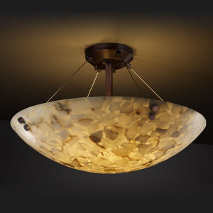 Justice Designs - ALR-9651-35-DBRZ-F1 - Three Light Semi-Flush Mount - Alabaster Rocks - Dark Bronze