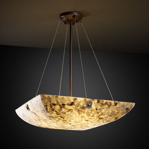 Justice Designs - ALR-9661-25-DBRZ-F4 - Three Light Pendant - Alabaster Rocks - Dark Bronze