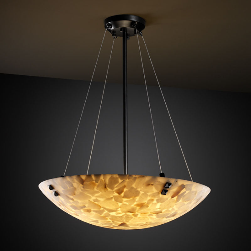 Justice Designs - ALR-9661-35-MBLK-F3 - Three Light Pendant - Alabaster Rocks - Matte Black