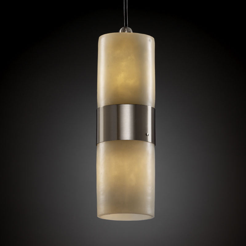 Justice Designs - CLD-8758-10-NCKL - Two Light Pendant - Clouds - Brushed Nickel