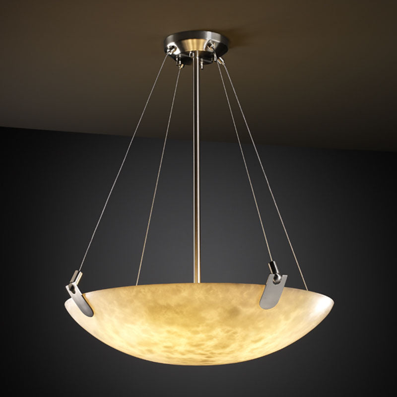 Justice Designs - CLD-9621-35-NCKL - Three Light Pendant - Clouds - Brushed Nickel