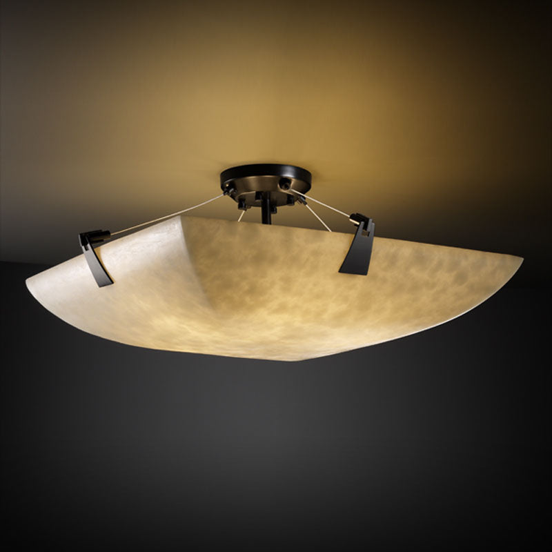 Justice Designs - CLD-9631-25-MBLK - Three Light Semi-Flush Mount - Clouds - Matte Black