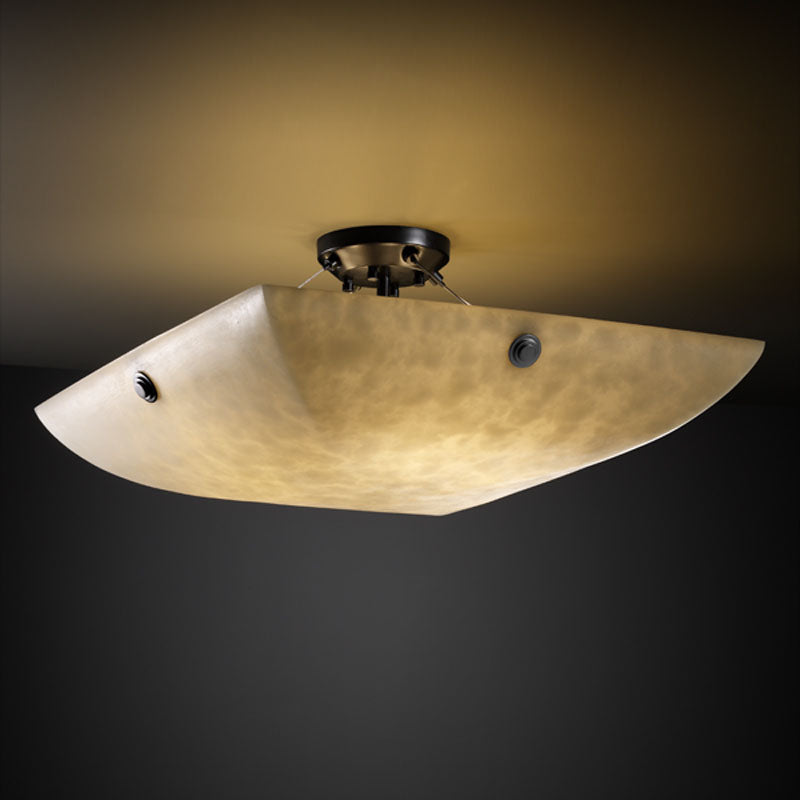 Justice Designs - CLD-9651-25-MBLK-F6 - Three Light Semi-Flush Mount - Clouds - Matte Black