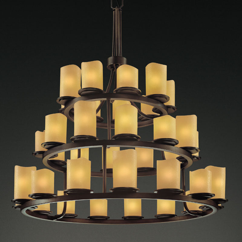 Justice Designs - CNDL-8712-14-AMBR-DBRZ - 36 Light Chandelier - CandleAria - Dark Bronze