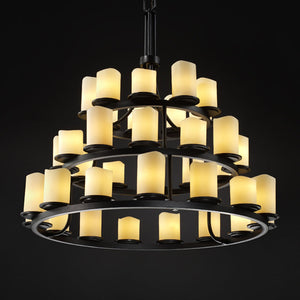 Justice Designs - CNDL-8712-14-CREM-MBLK - 36 Light Chandelier - CandleAria - Matte Black