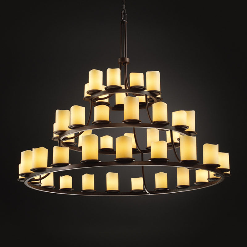 Justice Designs - CNDL-8714-14-CREM-DBRZ - 45 Light Chandelier - CandleAria - Dark Bronze