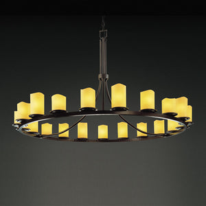 Justice Designs - CNDL-8716-14-AMBR-DBRZ - 21 Light Chandelier - CandleAria - Dark Bronze