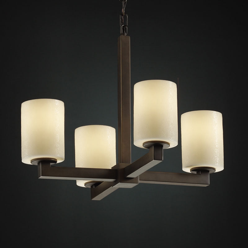 Justice Designs - CNDL-8829-14-CREM-DBRZ - Four Light Chandelier - CandleAria - Dark Bronze